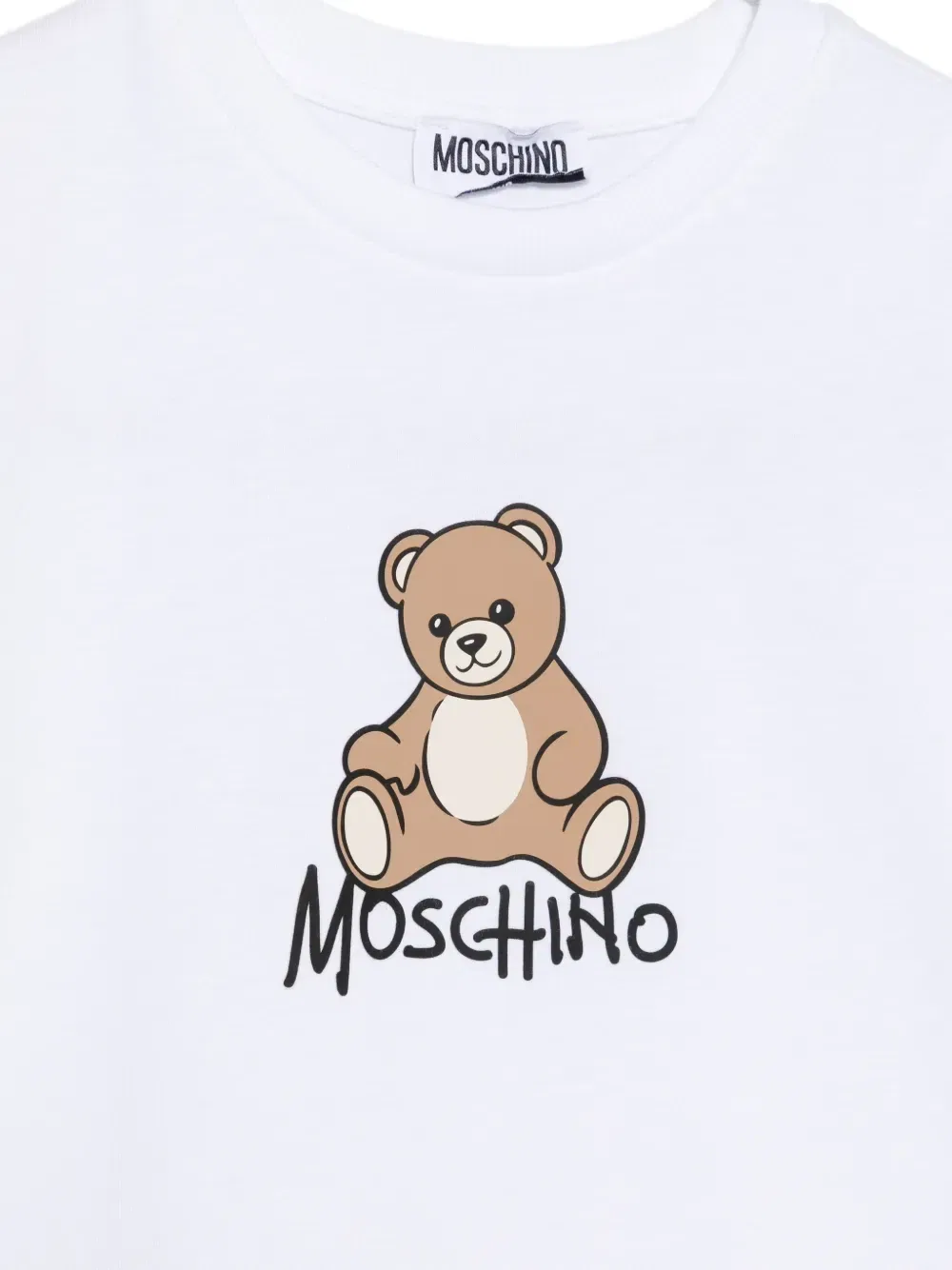 Футболка с логотипом в виде медвежонка Moschino Kids, белый — фото 3