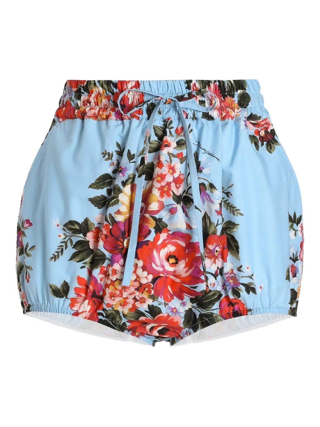 Шорты с цветочным принтом, синие Dolce & Gabbana, синий
