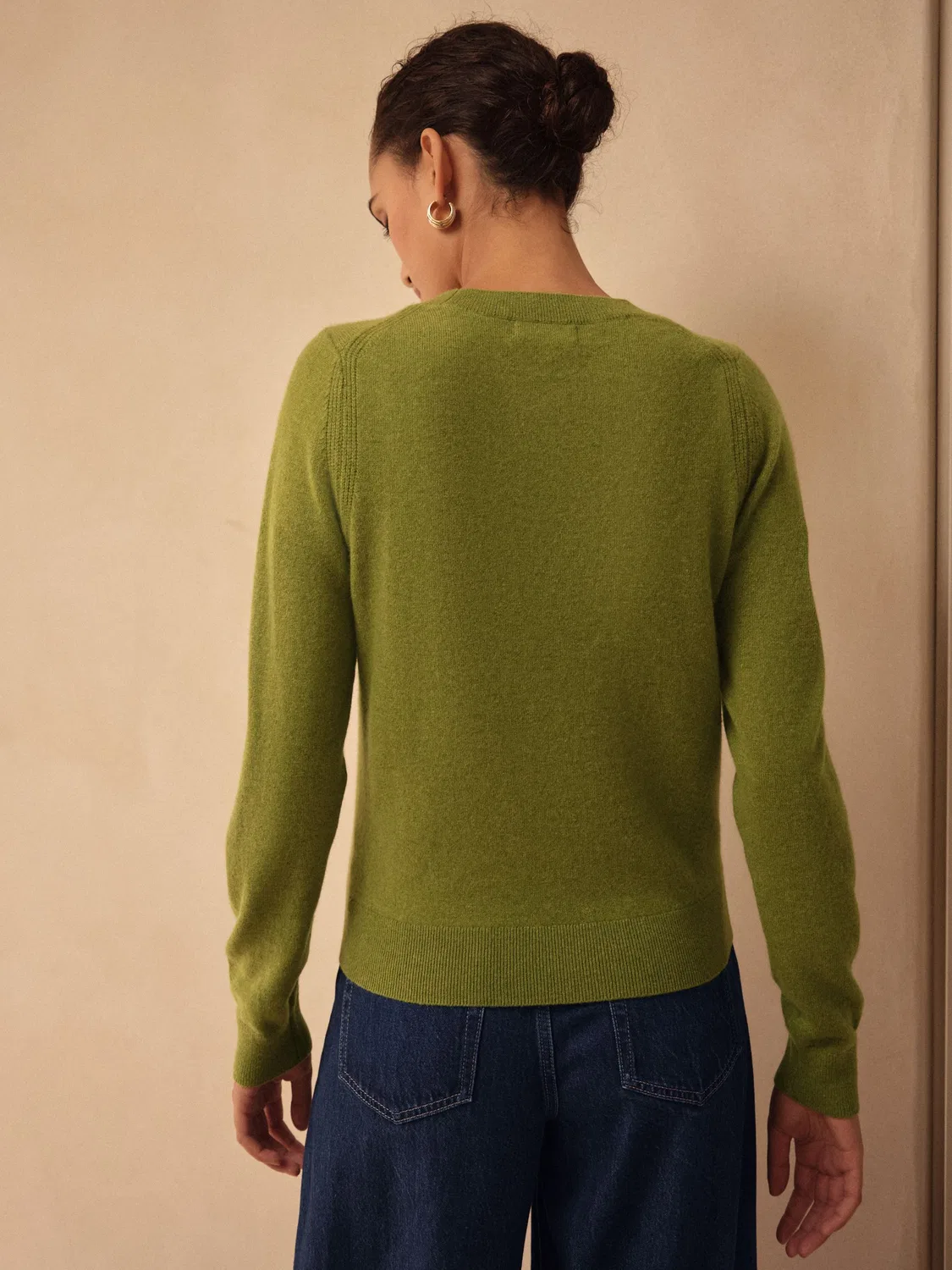 Джемпер из кашемира, модель Olive Green N Next, оливково-зеленый — фото 3