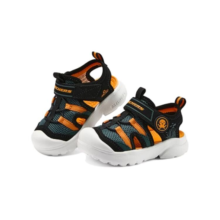 Обувь для малышей, кроссовки Skechers Kids, черный/оранжевый — фото 3