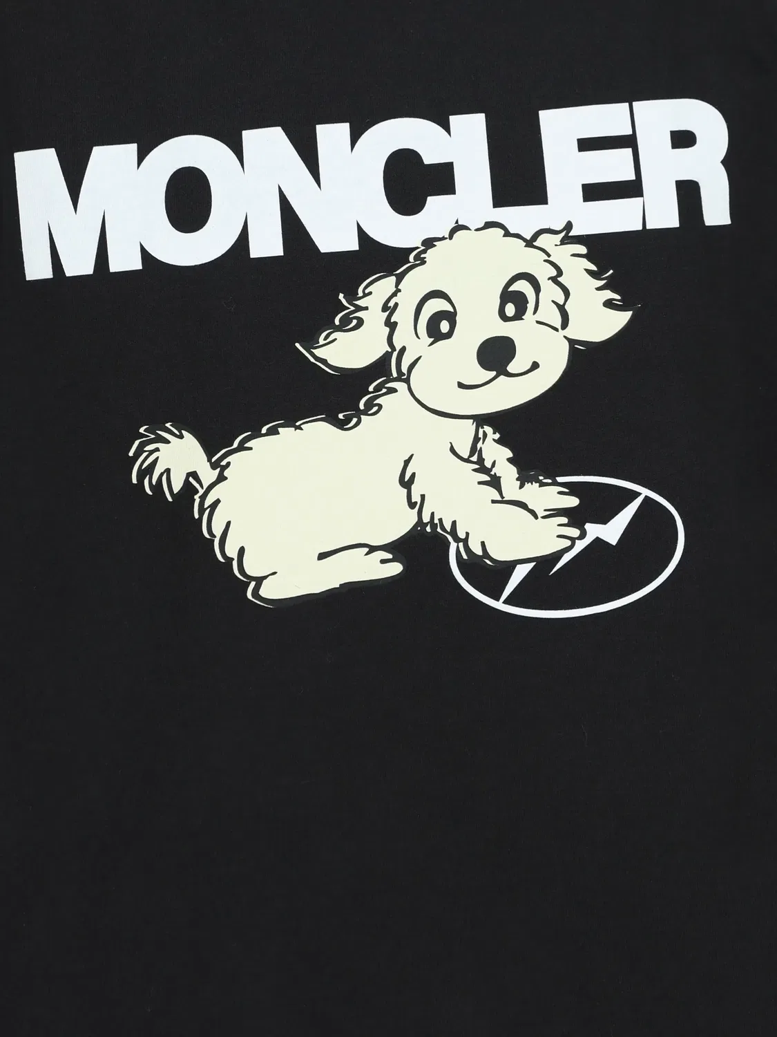 Футболка FRGMTmini Print Dog черная Moncler, черный — фото 2