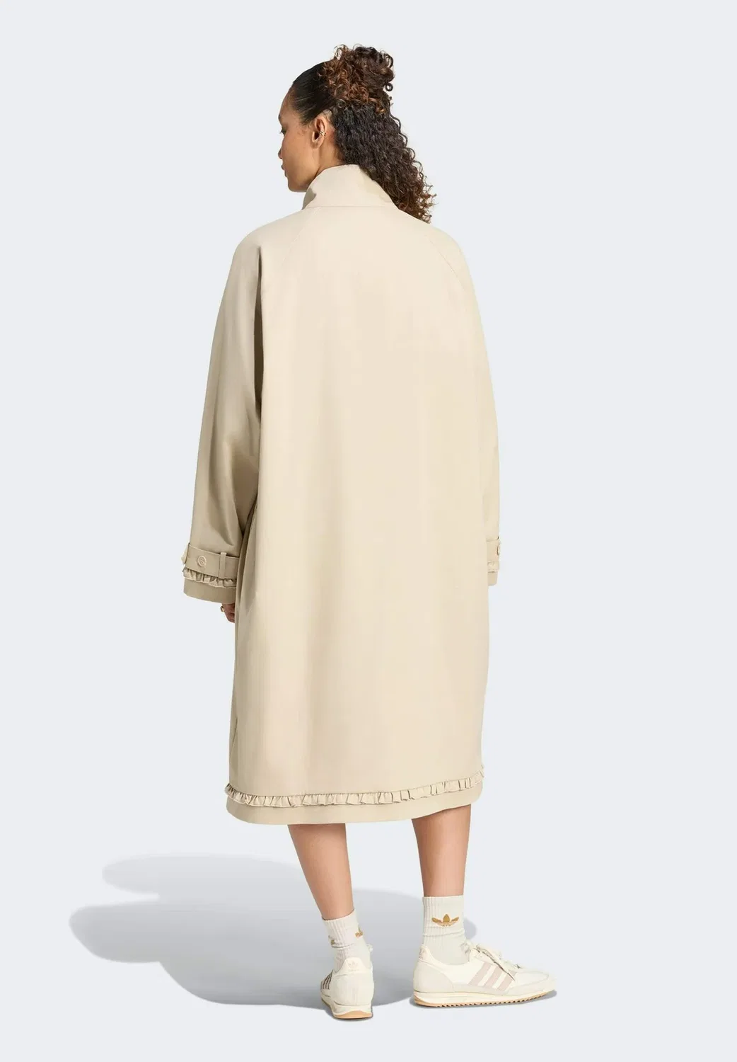 Плиссированное спортивное пальто - классическое пальто Adidas Originals, Khaki Three — фото 2