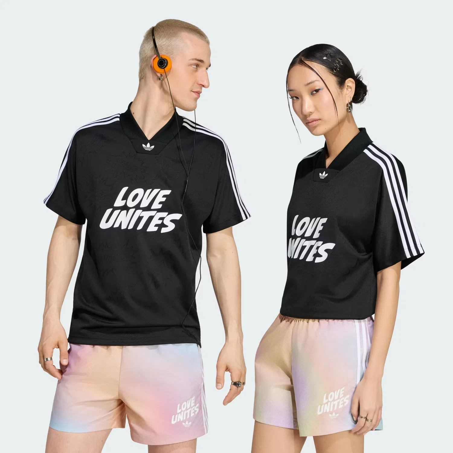 Джерси с жаккардовым узором Love Unites Adidas Originals, черный