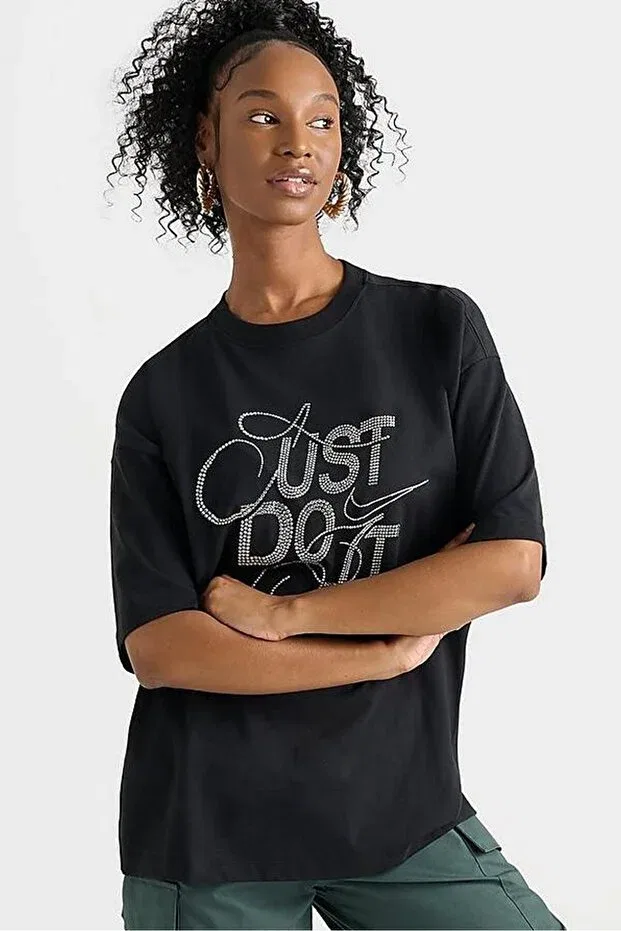 Женская футболка оверсайз с принтом Dance Oversize SS Tee Nike, Черный