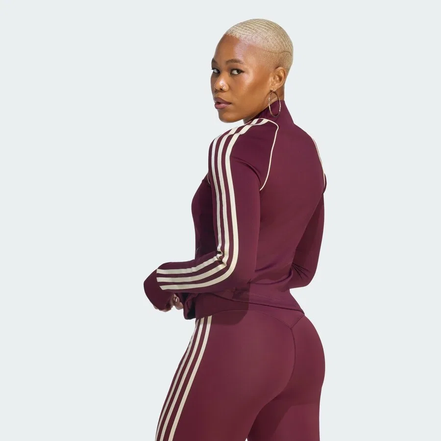 Спортивная толстовка на молнии ADIDAS PERFORMANCE Athletic Zip-Up Hoodie 'SST' бордового цвета — фото 4