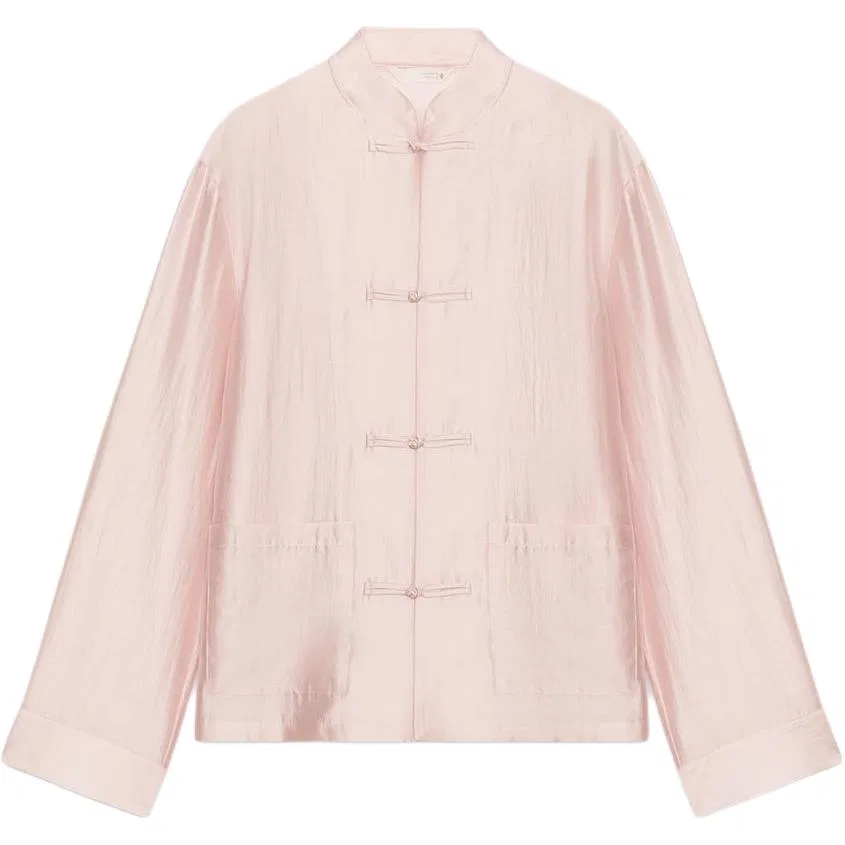 Женская рубашка с круглым вырезом Light Pink Red ZARA