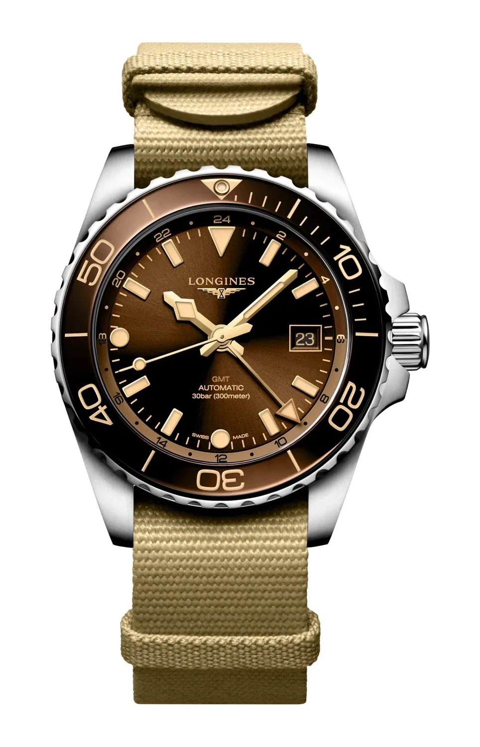 ГИДРОКОНКВЕСТ GMT - L3.790.4.66.2 LONGINES, черный