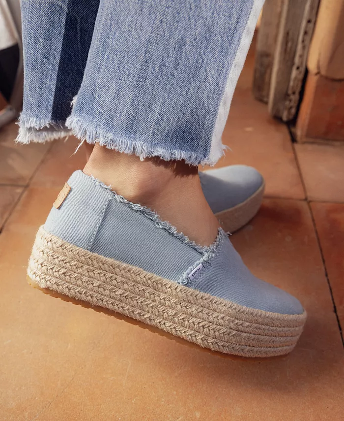Женские эспадрильи Valencia на платформе из холста TOMS, белый — фото 3