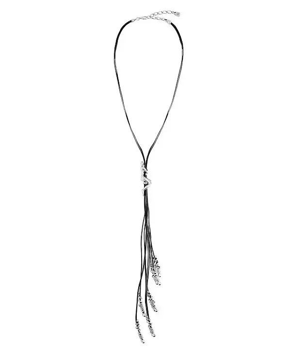 

Ожерелье из коричневых кожаных шнуров Unode50, silver