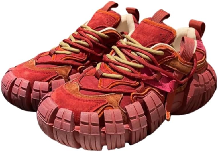 

Мужские спортивные повседневные кроссовки с дышащей и удобной толстой подошвой, подходят для повседневной носки Hoalox, красный