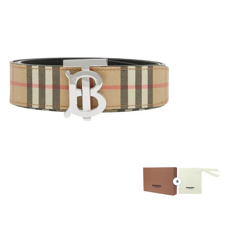 

Burberry Кожаный ремень мужской коричневый черный ширина 3.5 см, Black/Brown