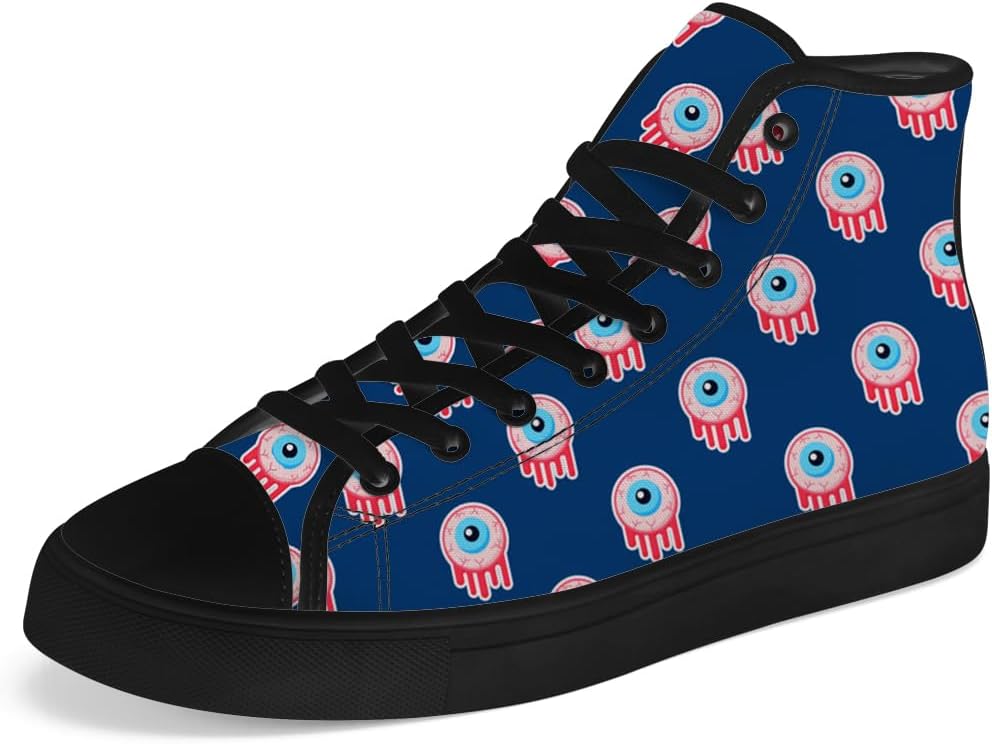 

Кеды на высокой подошве Chebing для мужчин и женщин с принтом глаз, высокие сандалии на шнуровке, повседневная обувь, 611 Blue