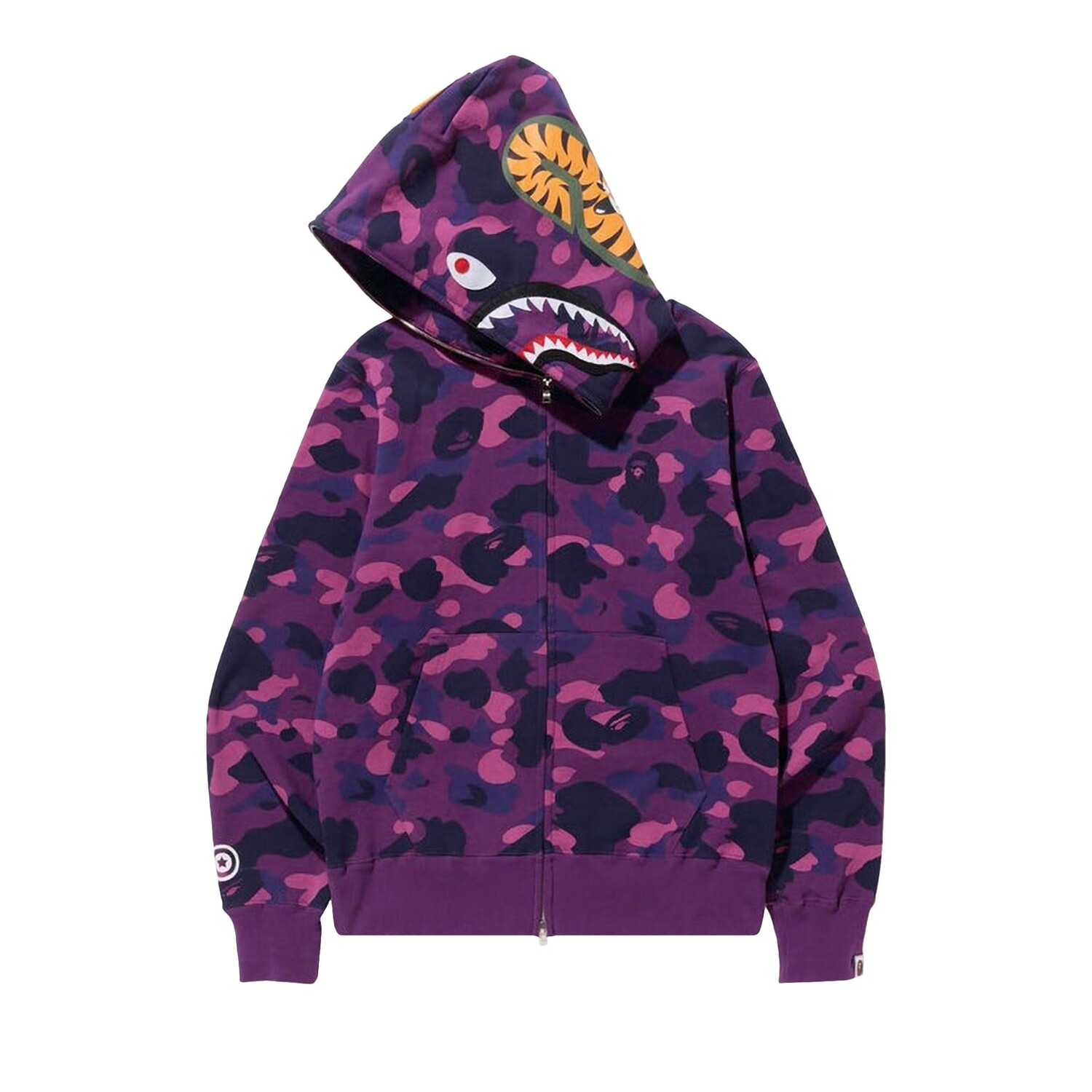 BAPE Color Camo Shark Толстовка на молнии на всю длину, Фиолетовый — фото 2