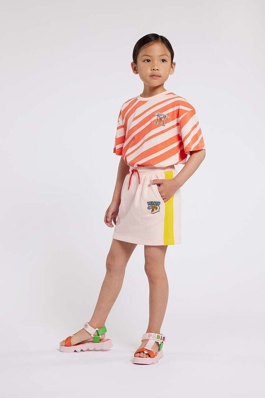 

Kenzo kids Детская хлопковая юбка, розовый