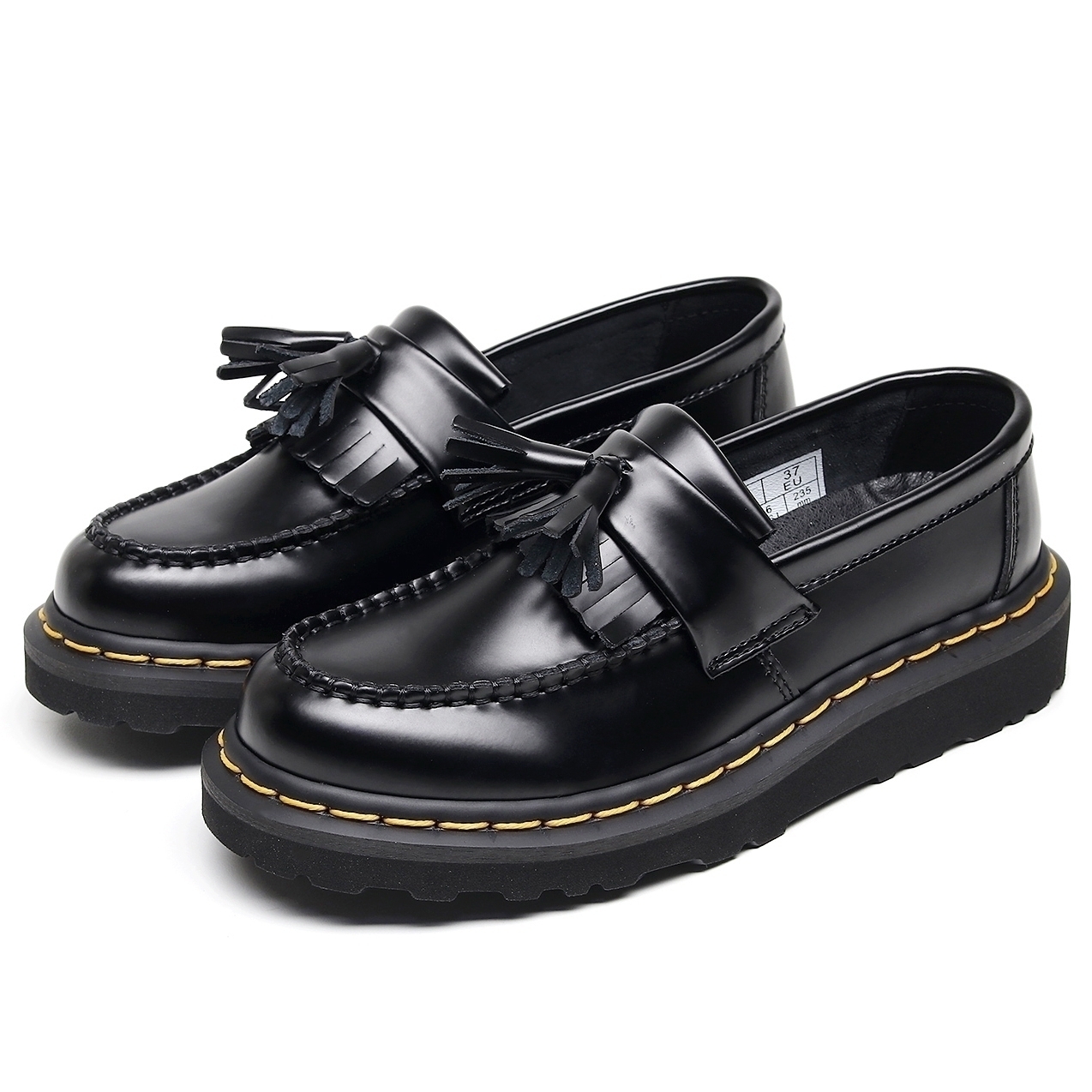 SITULANG Броги с бахромой унисекс черные на тонкой подошве, цвет Fringe Thin Sole Black — фото 3