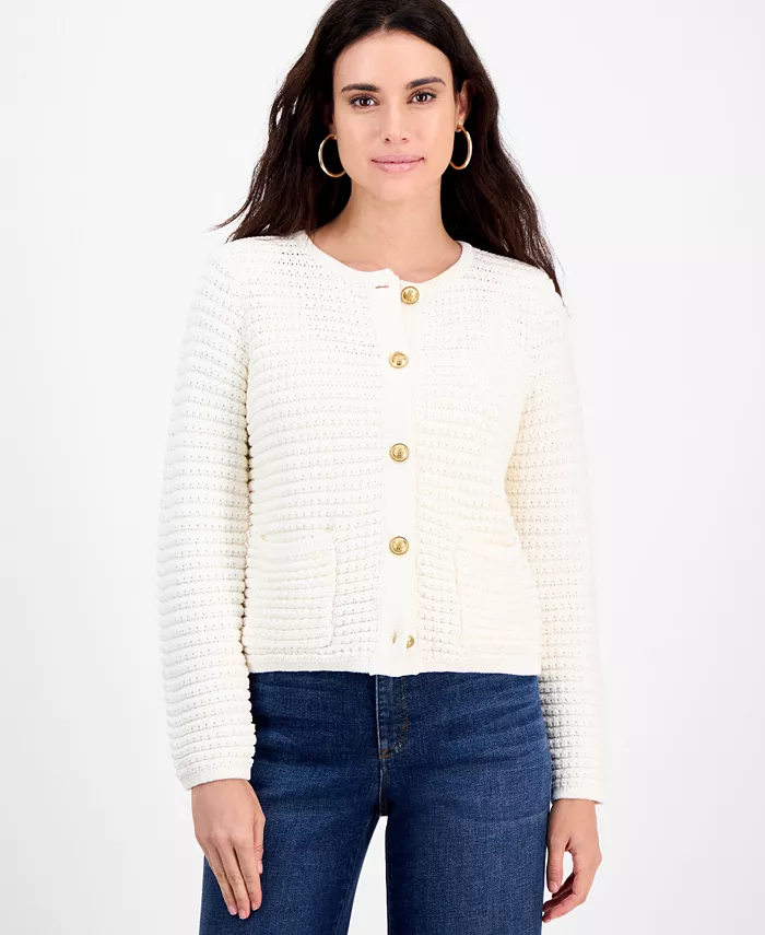 

Маленький кардиган на пуговицах из смесовой пряжи I.N.C. International Concepts, коричневый/бежевый