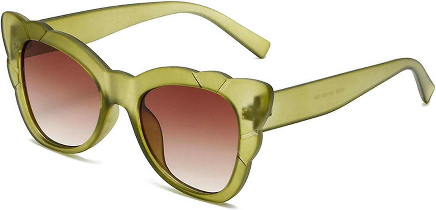 

Модные винтажные солнцезащитные очки «кошачий глаз» для женщин, большие солнцезащитные очки в форме бабочки, стильные, роскошные, с градиентным переходом цвета mincl, Green Brown