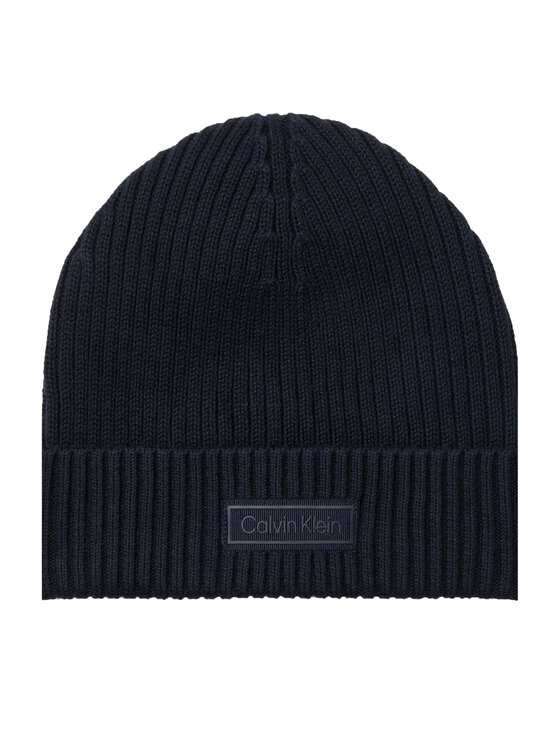 

Шапка Patch Chunky Rib Cotton Beanie LV04D8053G Calvin Klein, синий