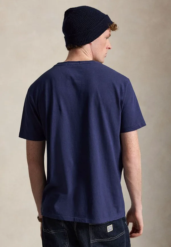 Стандартная футболка из хлопка и льна, базовая футболка Polo Ralph Lauren, Newport Navy — фото 3
