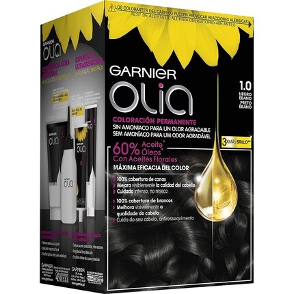 

Набор краски для волос Olia 250G Номер 1.0 Черный Эбеновый, Garnier