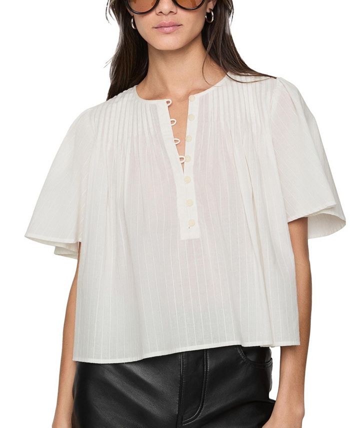 

Ли Блузка с коротким рукавом и плиссировкой Rebecca Minkoff, белый