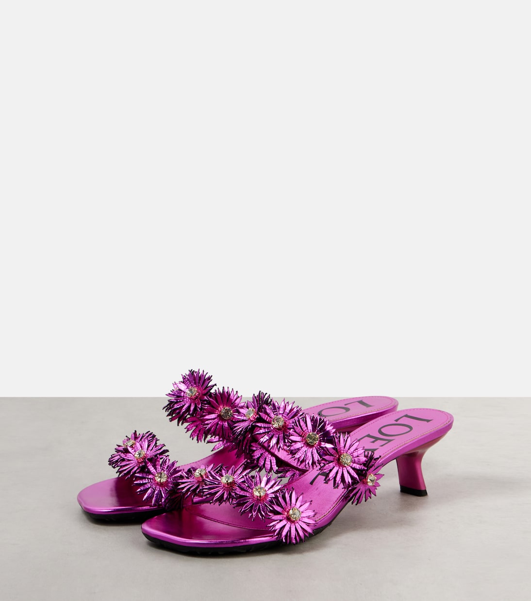 Сандалии из кожи Paula's Ibiza Petal Flower Loewe, Fuchsia — фото 4