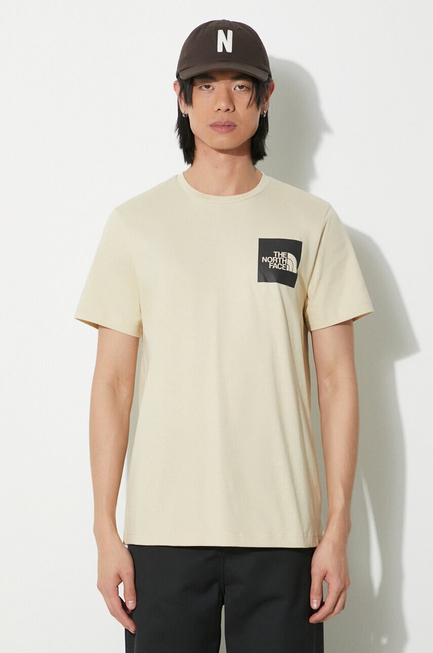 

Футболка из хлопка MS/S Fine Tee The North Face, бежевый