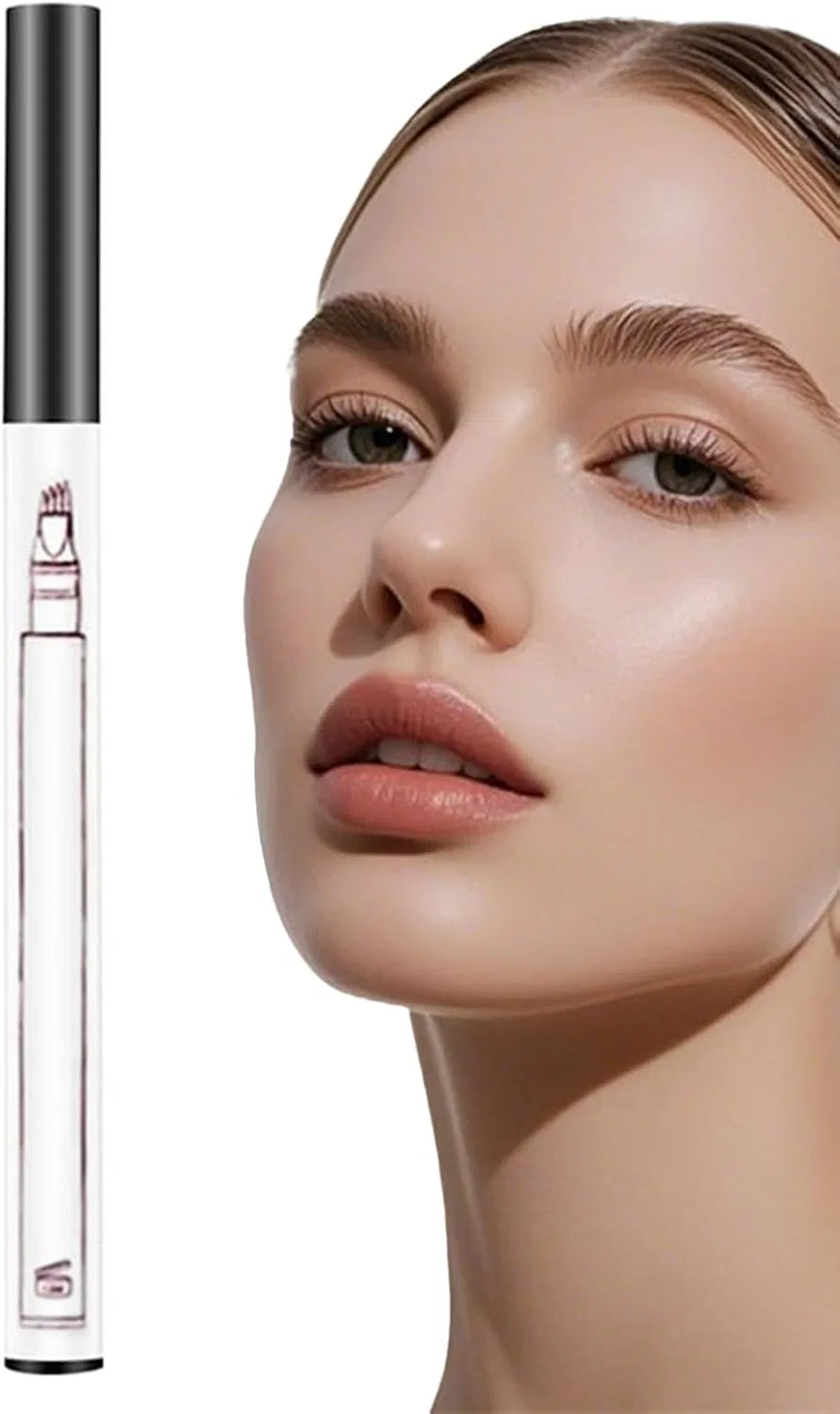 Карандаш для бровей с 4 наконечниками, No brand, черный
