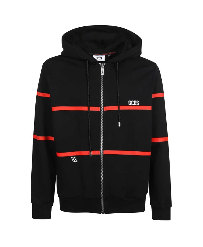 

Хлопковая толстовка на молнии с логотипом Gcds, черный
