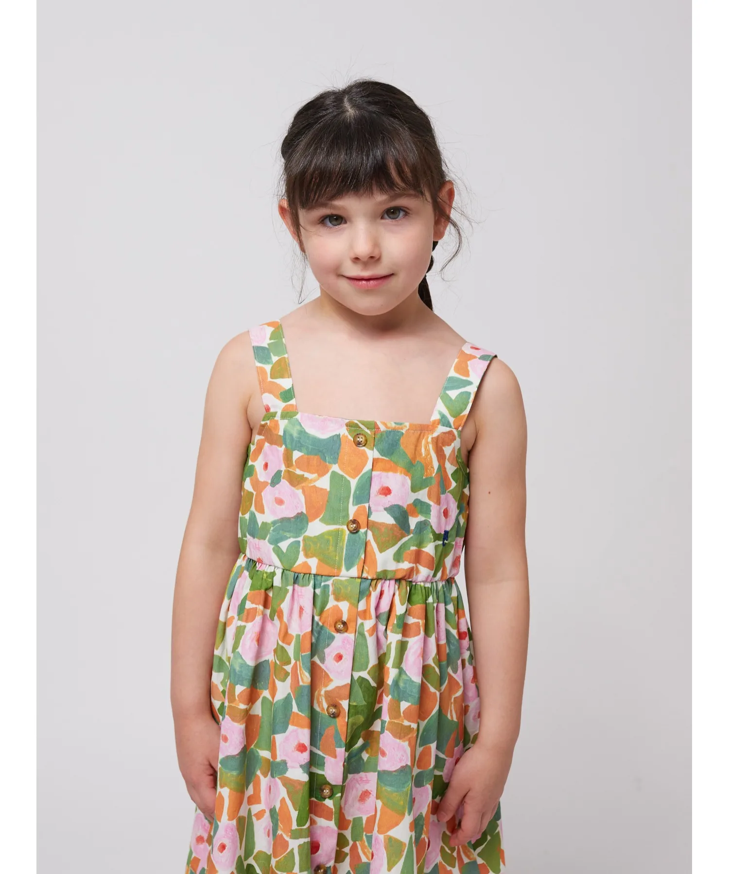 Детское платье с цветочным рисунком и бретелями Floral strap dress BOBO CHOSES разноцветное — фото 2