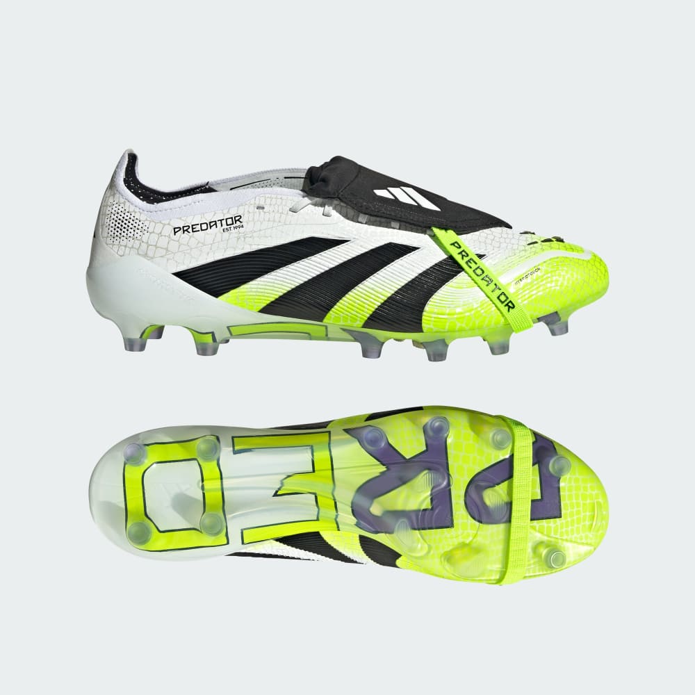 

Бутсы Adidas Predator Elite Fold-Over Tongue Artificial Grass Cleats, цвет Cloud White/Core Black/Lucid Lemon