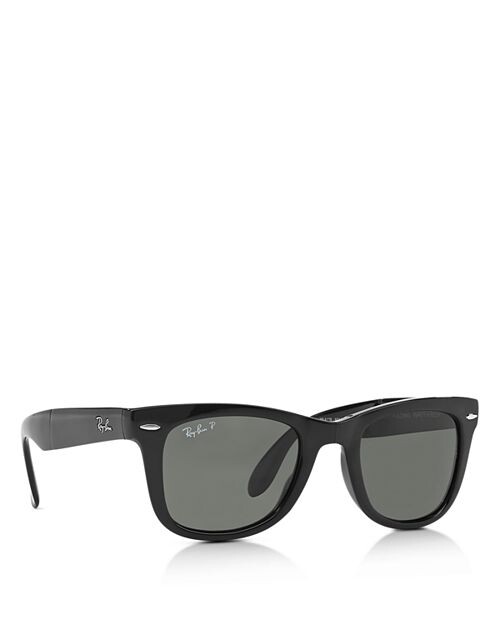 Поляризованные складные солнцезащитные очки Ray-Ban Wayfarer Ease, 50 мм, черный — фото 2