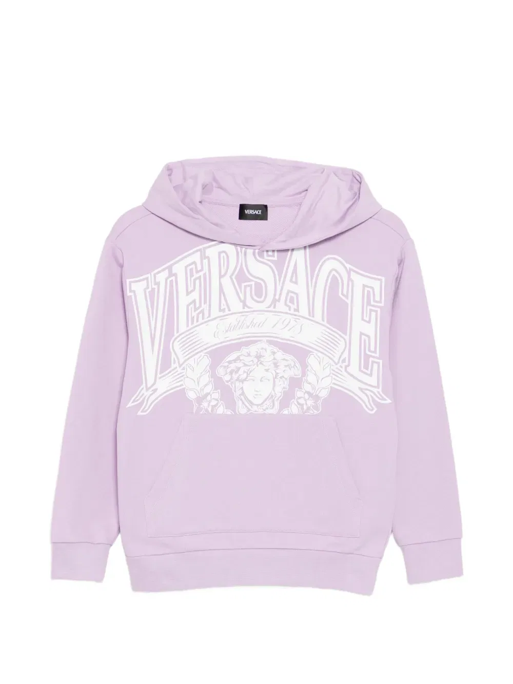 Худи с капюшоном и графическим принтом Versace Kids, фиолетовый