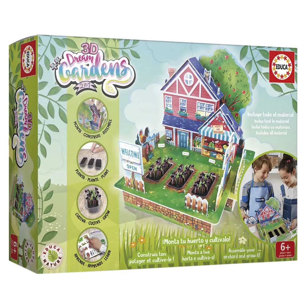 

Детская настольная игра Educa Borras 2 in 1 3D Dream Gardens Vegetable Patch Interactive, зеленый