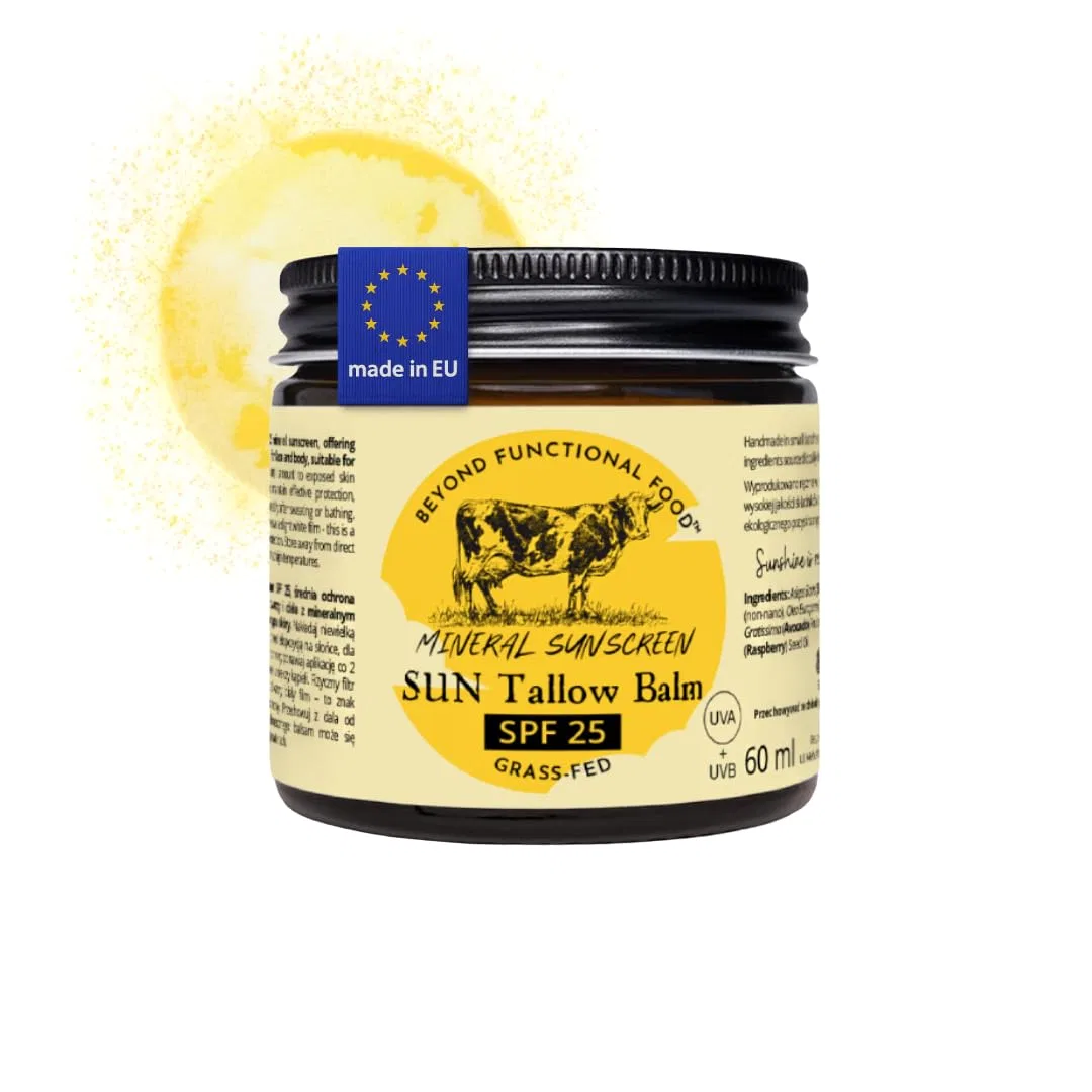 Натуральный солнцезащитный бальзам SUN Tallow Balm SPF25 с оксидом цинка, 60 мл Beyond Functional Food
