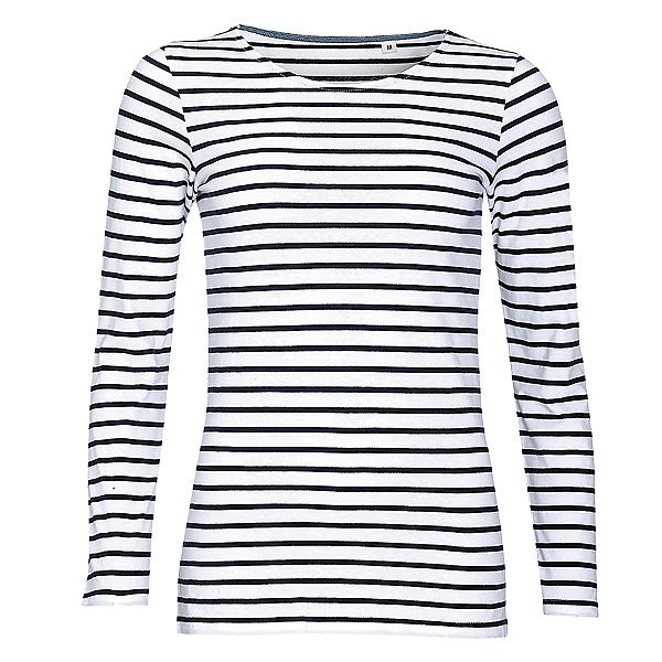 

Женская морская футболка с длинным рукавом Sols, White And Navy, Белый, Женская морская футболка с длинным рукавом Sols, White And Navy