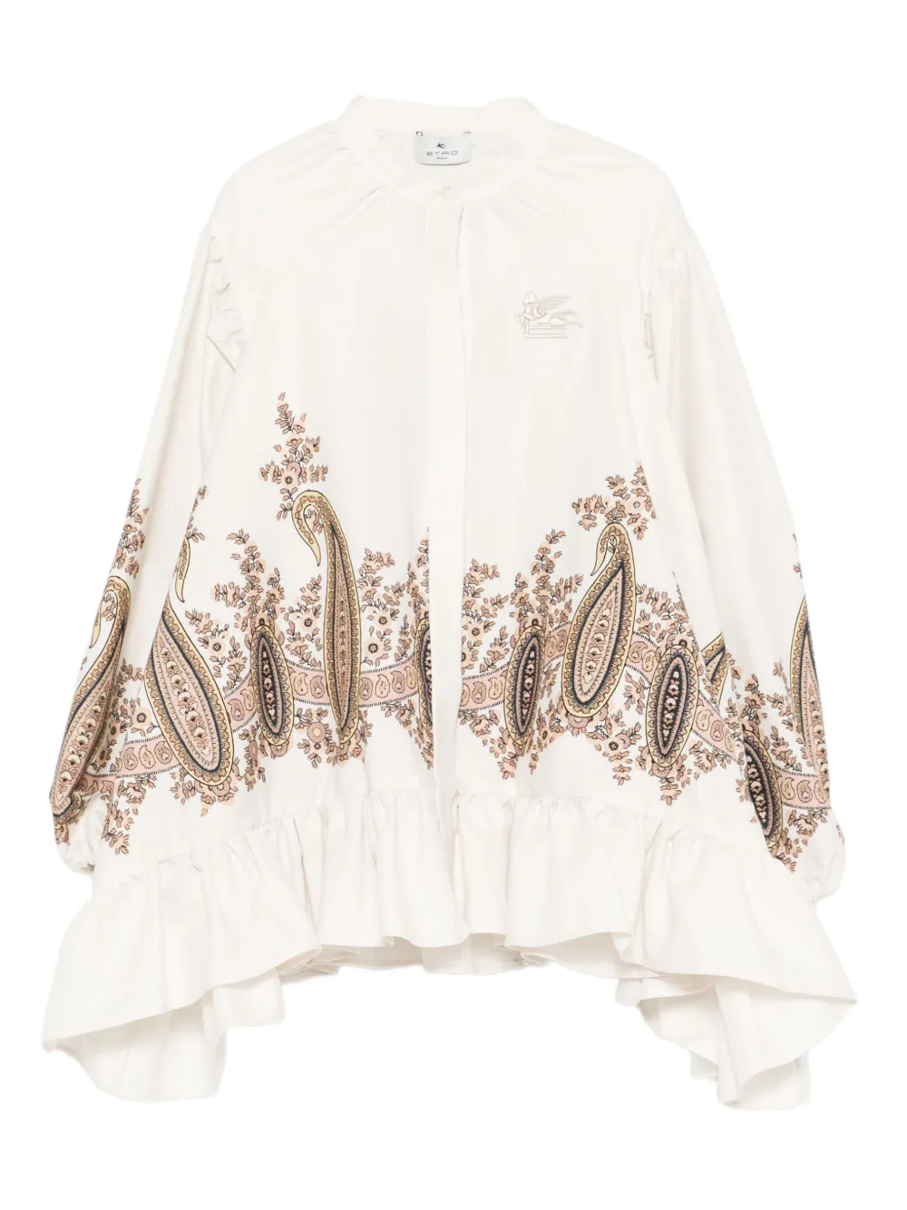

Топ с оборками и узором пейсли ETRO KIDS, нейтральный
