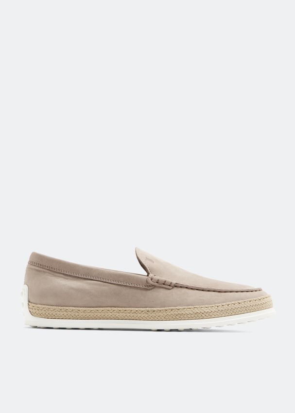 

Лоферы TOD'S Nubuck slip-on shoes, бежевый