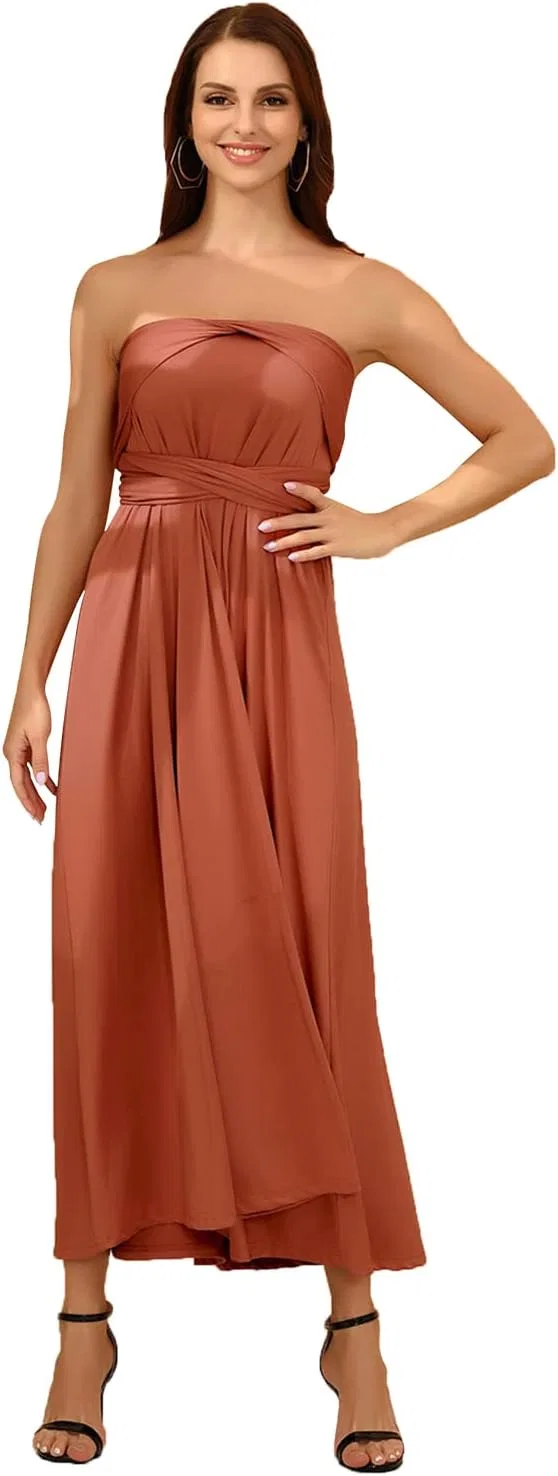 Женское пляжное платье макси с воланами, Light Red