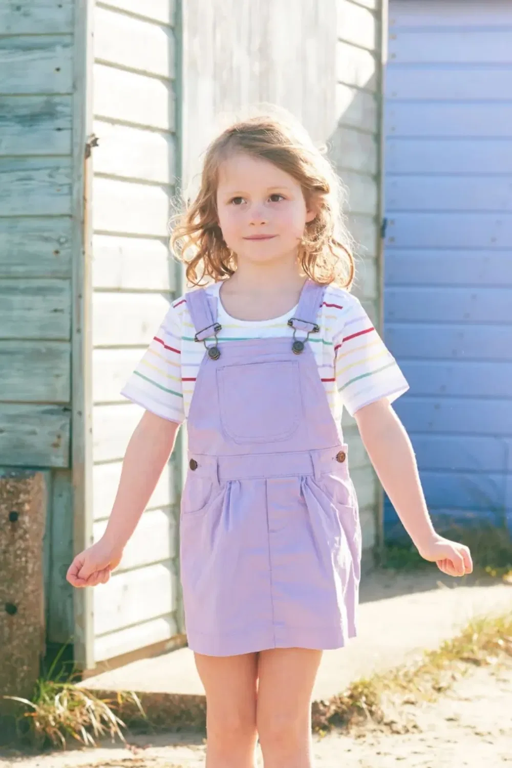 Детское джинсовое платье Lilac Denim Dress Dotty Dungarees, Lilac — фото 2