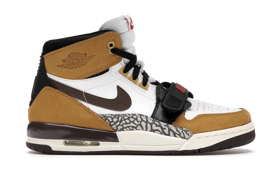Детские кроссовки с ремешком Jordan Legacy 312 Rookie of the Year Jordan, White/Baroque Brown-Wheat-Varsity Red