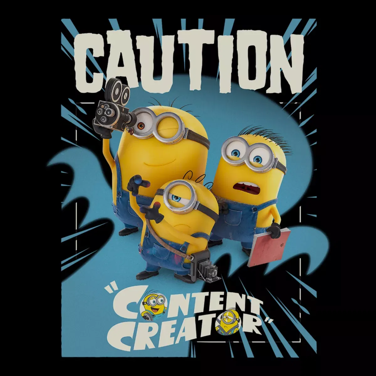 Детское футболка с принтом Alert Content Creator Minions, Black — фото 2