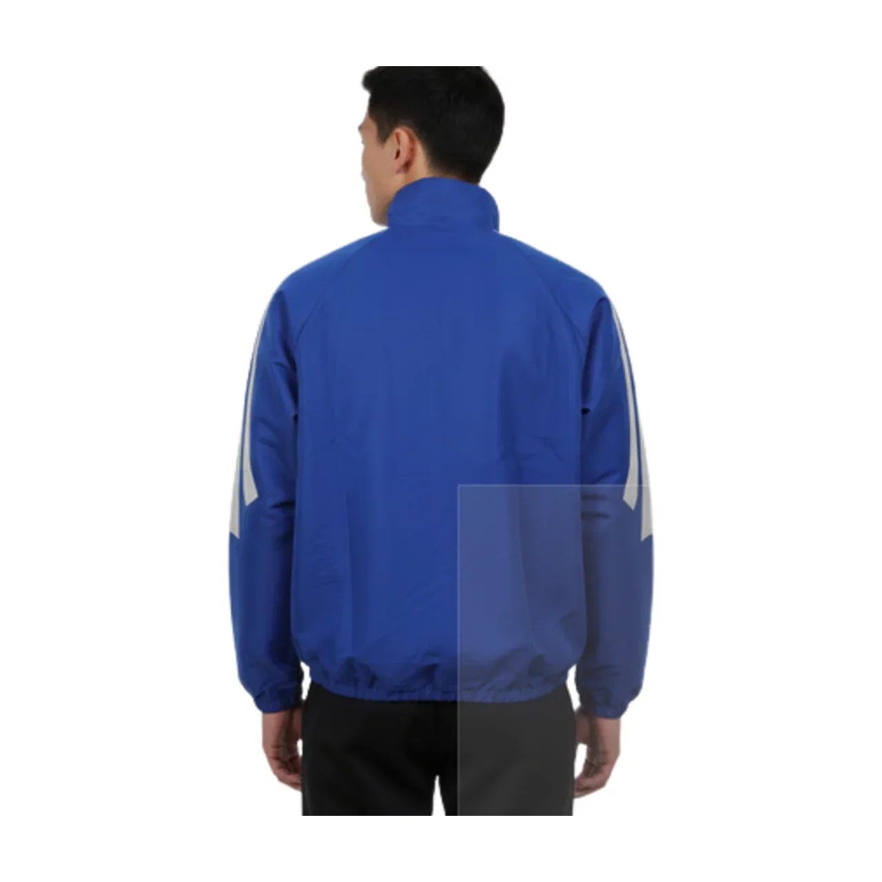Мужская куртка Track Woven Hoodless Jacket 'Blue' adidas, Blue/White — фото 2