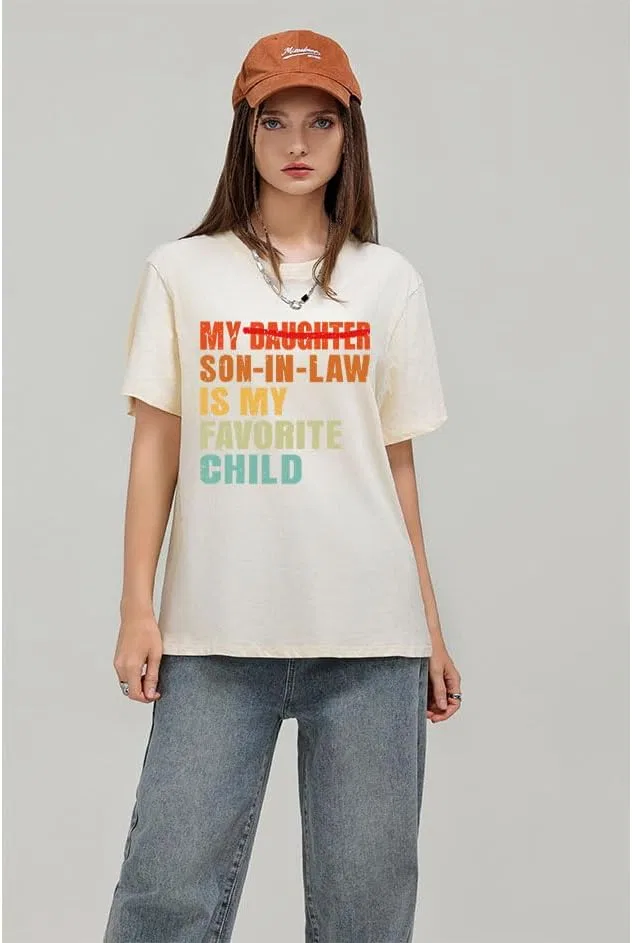 Футболка с принтом My Son in Law is My Favorite Child Regular Fit, Khaki — фото 4