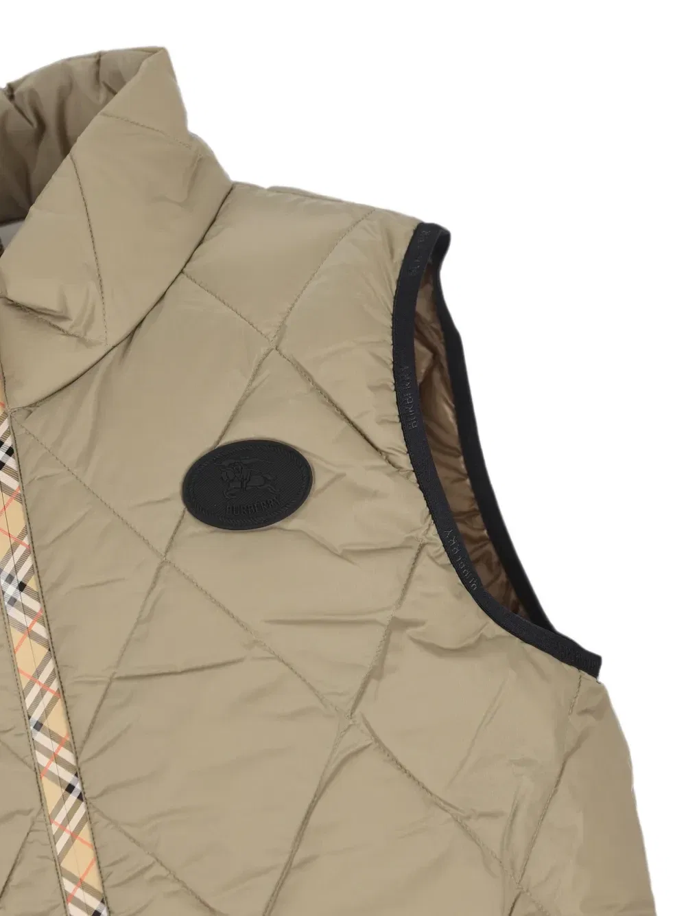 Стеганый жилет Burberry Kids, бежевый — фото 3