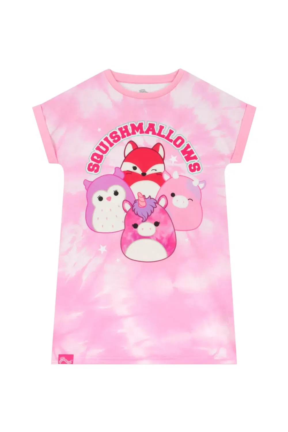 Ночная рубашка с принтом тай-дай Squishmallows, Pink