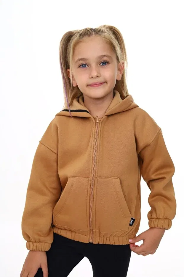 Детский кардиган с капюшоном с принтом Toontoy, Brown