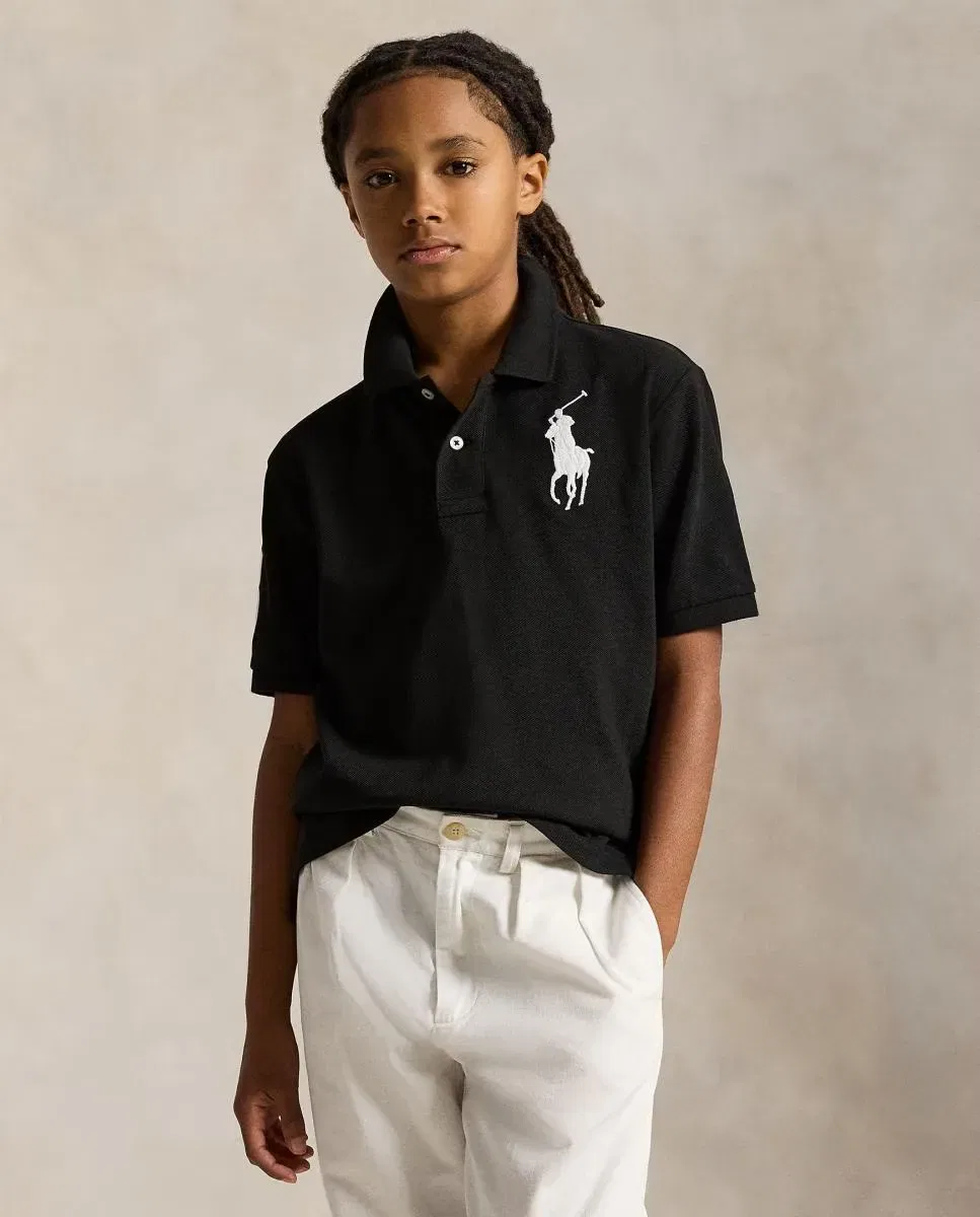 Детское поло для мальчиков хлопковое Big Pony Polo Ralph Lauren, Negro — фото 2