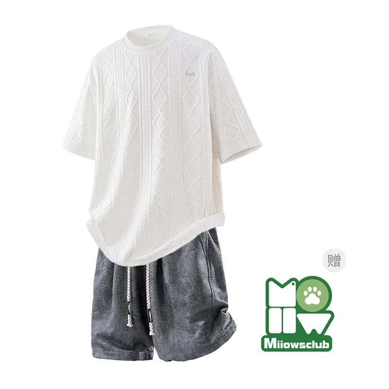 Детский спортивный комплект с круглым вырезом Summer Style White+Dark Gray MIIOW
