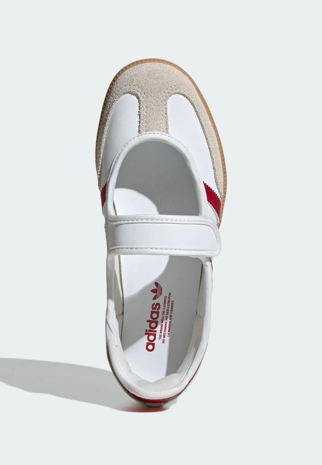 Балетки Samba Jane унисекс - балетки с ремешком на щиколотке Adidas Originals, Cloud White Team Victory Red Gum — фото 3